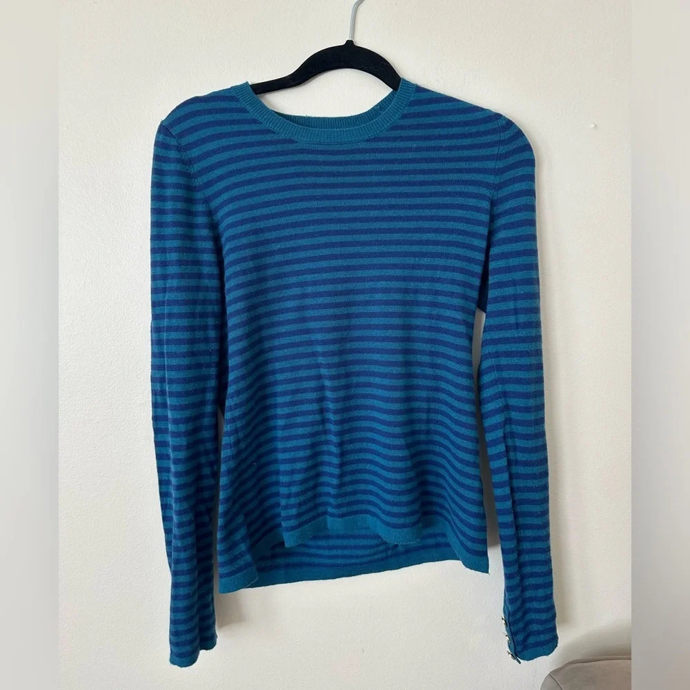 Small C.Wonder Women's Blue Striped Thin Long Sleeve Sweater